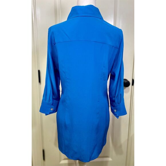 Soft Surroundings Women's XS Petite Blue 100% Silk Button-Up Shirt 3/4 Sleeve - Picture 9 of 14